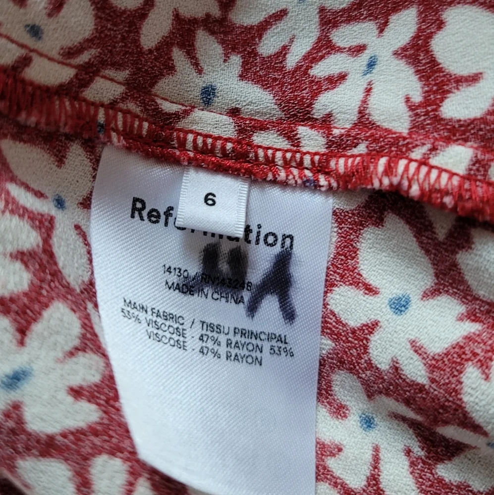 Reformation Red Floral Mini Skirt